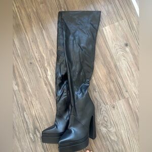 EGO Black Over-the-Knee Platform Boots